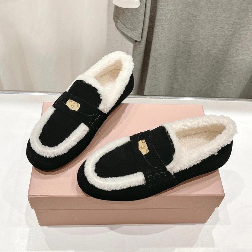 Fleece Lazy One Pedal Doudou Shoes Women's Flat Bottom 2025 Autumn and Winter New Single Shoes Sports and Leisure Shoes