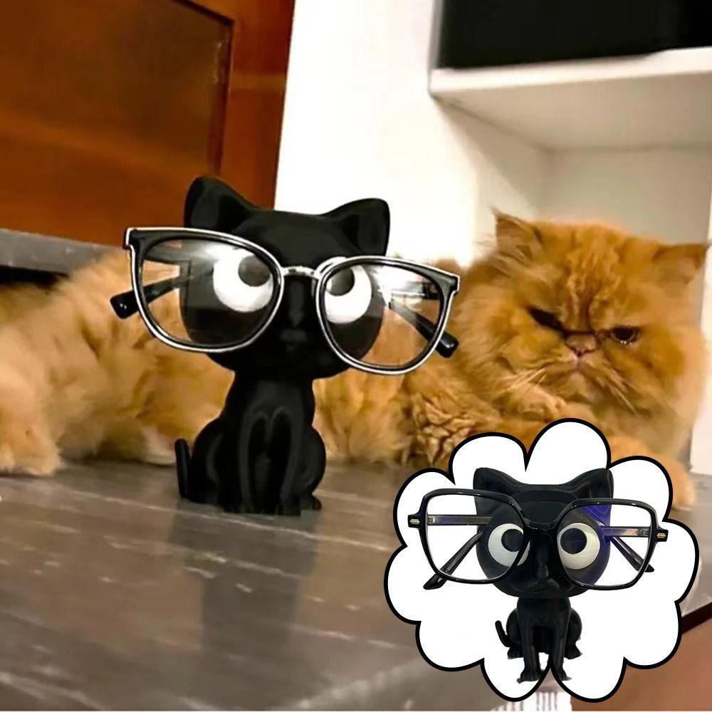 Black Cat Glasses Holder Stand Desktop Storage Multifunctional Sunglasses Display Stand Mini Display Ornament