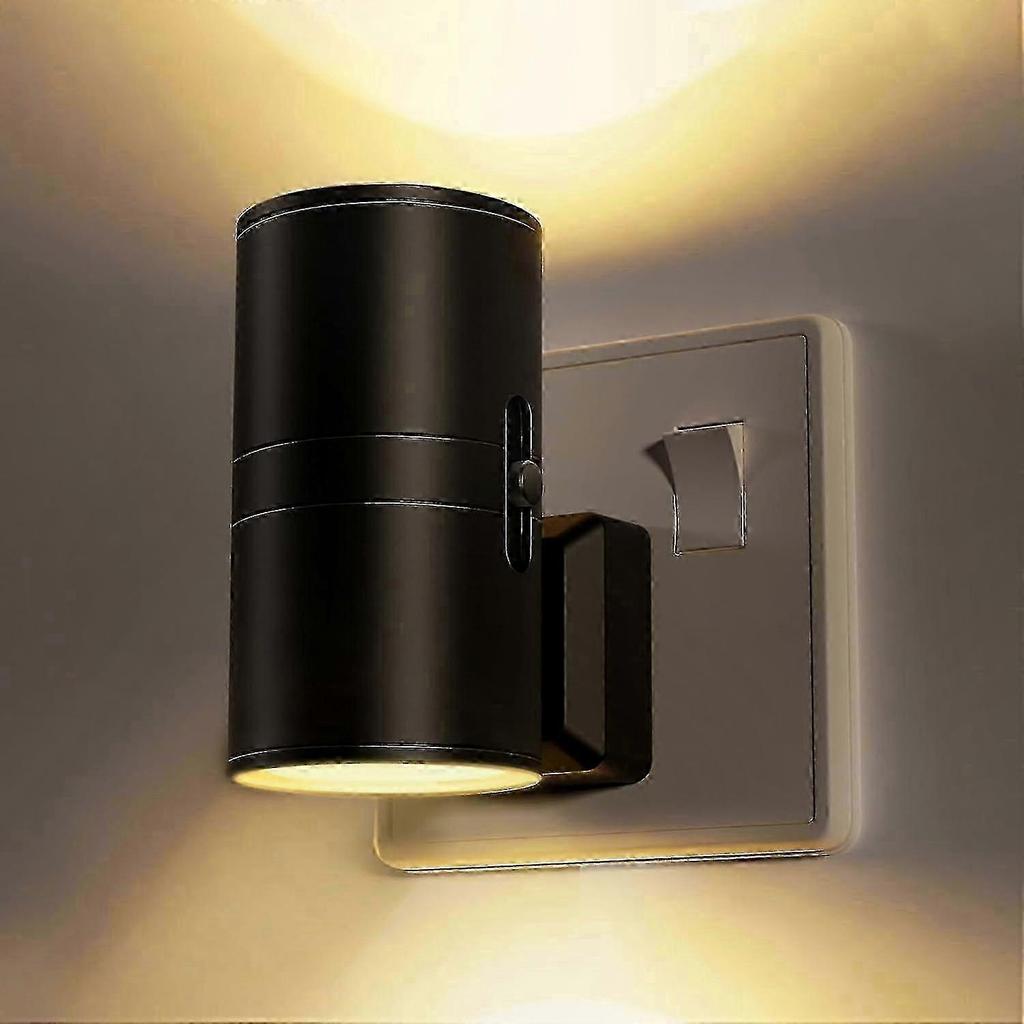 Luce Notturna da Parete con Sensore Crepuscolare, Luminosità Regolabile fino a 100LM, Bianco Caldo 3000K, Confezione da 1, Design Vintage