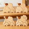 Holz Elefantenfamilie Puzzle Personalisiert 2/3/4/5 Familiennamen Elefanten Skulptur für Einweihungsdekor Weihnachten Muttertag Vatertag Geschenke