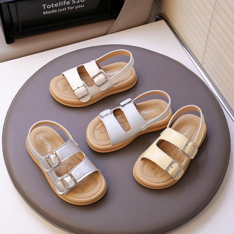 Kids Sandals Non-slip Open Toes Girls Beach Shoes Soild Color Classic 2025 Summer New Children Casual Shoes for Boys Soft Sole
