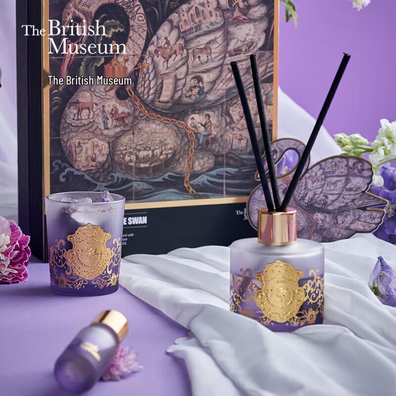 British Museum Swan Lavender Scented Crystal Diffuser Gift Set