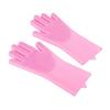 Pet Grooming Gloves Heat Resistant Silicone Dog Washing Gloves with High-Density Teeth Five Finger Design Cat Hair Remover for Massaging Bathing