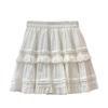 Summer 2025 Women's High-Waist White A-Line Puffy Skirt - Anti-Exposure, Hip-Wrapped Design