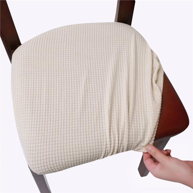 Corn Fleece Fabric Chair Cushion Cover Dining Room Office Home Elasticized Elastic Spandex Round Chair Protective Covers Removable Seat Protectors