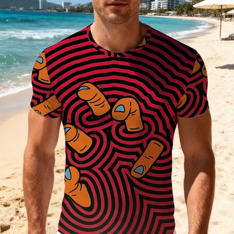 

Men s casual 3D letter print T-shirt suitable for outdoor sports and daily comfort S