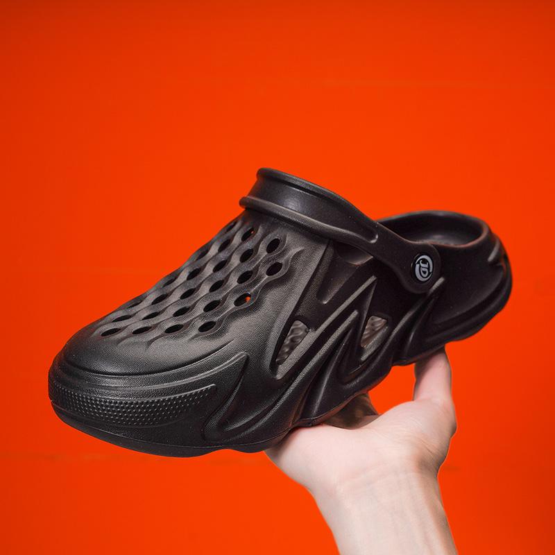 

Мужские сандалии Летняя повседневная обувь Дышащая сетка Пара римских тапочек для прогулок Пляжные тапочки из пеноматериала Камуфляжные мужские сандалии для плавания 40-41 чёрный