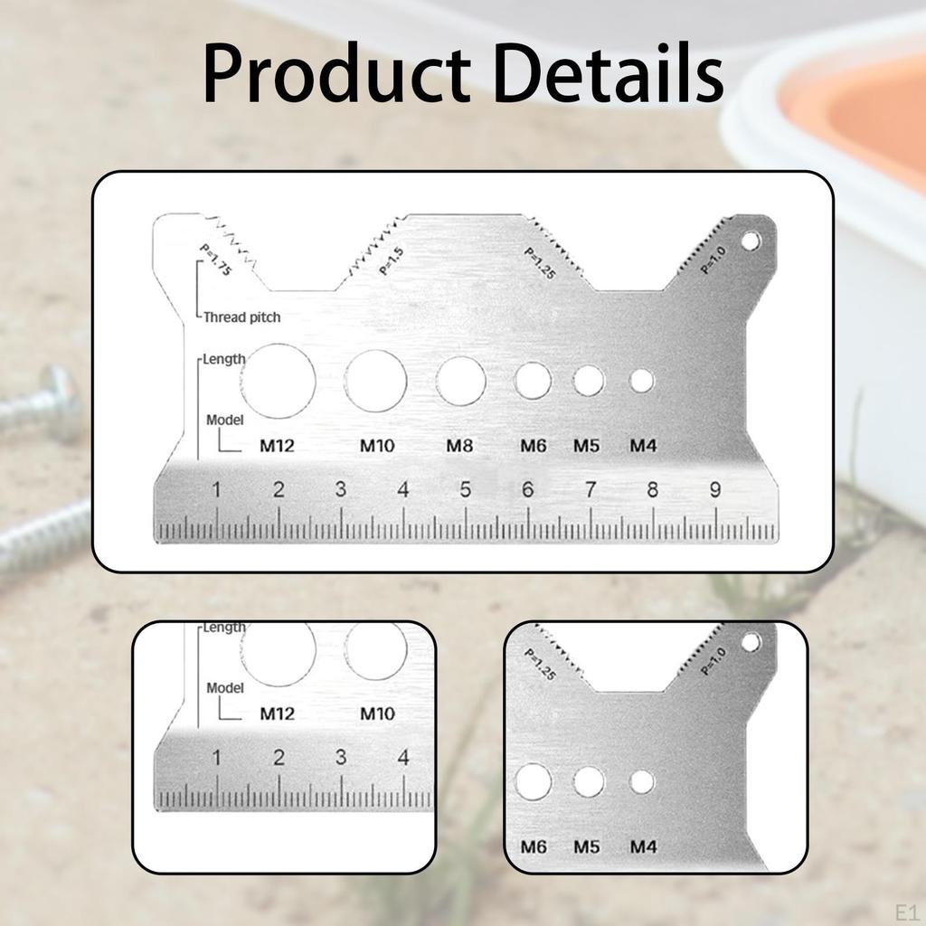Screw Gauge Bolt Card, Identify Thread and Sizes, Measuring Tool, Nut Sizing