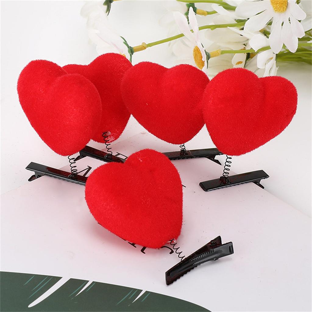 Valentines Day Plush Heart Hair Clip for Women Girl Music Festival Hair Pin Set of 20 Holiday Gathering Party Barrette