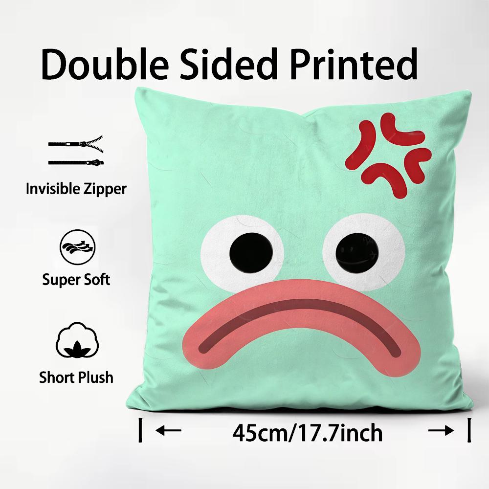 Style Cute Expression Cushion Cover Soft & Easy-Wash Pillow Case – Versatile For Couch, Bed, Travel And Office