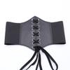 Color Elastic Solid Waistband Wide Belt Tie On Design Decoration Gift Fashion
