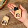 New 16Pcs Wooden Keychain Bottle Opener Blanks Wood Engraving Bulk Key Chain Unfinished Key Tag for Party Favors DIY Gift