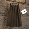 Large Size Women's Winter New Style Covers Belly and Makes You Look Slim A-line Skirt Fat Mm High Waist Mid-length Large Umbrella Skirt