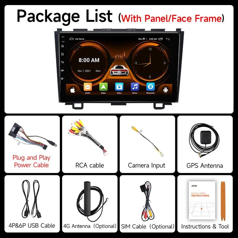 JIUYIN AI Voice Wireless CarPlay Android Auto Radio For Honda CR-V 3 RE CRV 2007-2011 4G Car Multimedia GPS 2din autoradio