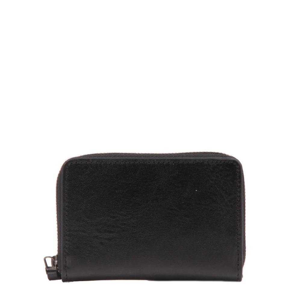 

Круглий гаманець на блискавці Італійська шкіра Круглий міні-гаманець AX9104 Чорний [AVIREX] (10)