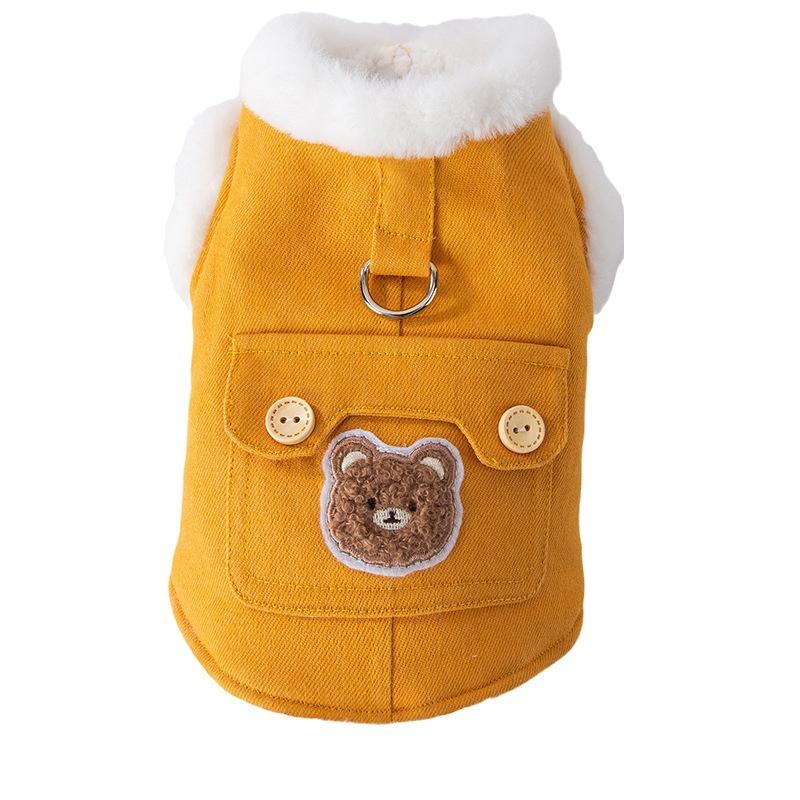 Winter velvet warm dog clothes imitation rabbit velvet burrs leash vest small dog Bigbear pet clothing