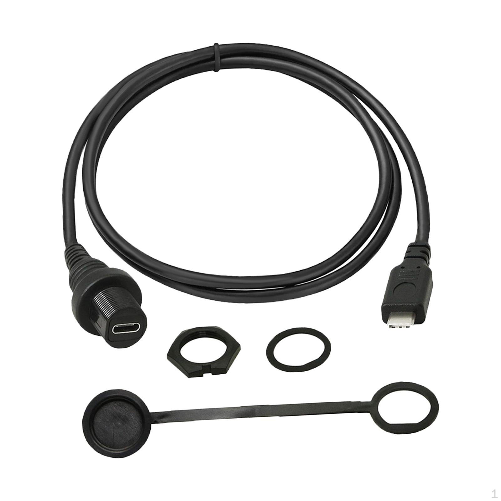 

USB 2.0 Type C Data Cable Extension 1 Meter Long with Small Round Head Panel