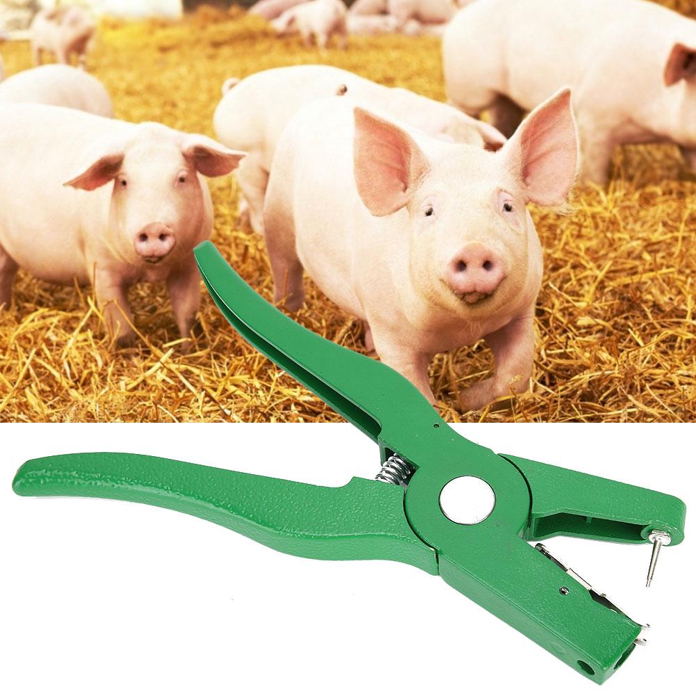 Metal Poultry Ear Tag Plier Equipment Livestock Marking Tool for Farm AnimalsGreen
