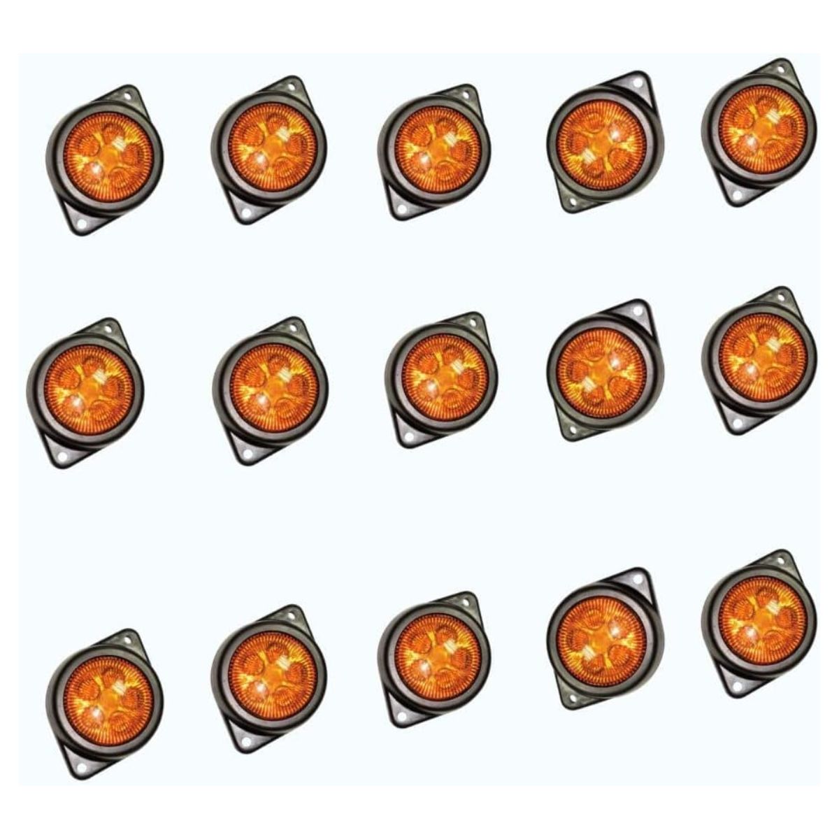 

LED Outline Marker Lights Trailer 24V Amber Clearance Lamp for Truck Trailers Semi Trucks Freightliner Cargo – Universal Fit (Pack of 15)