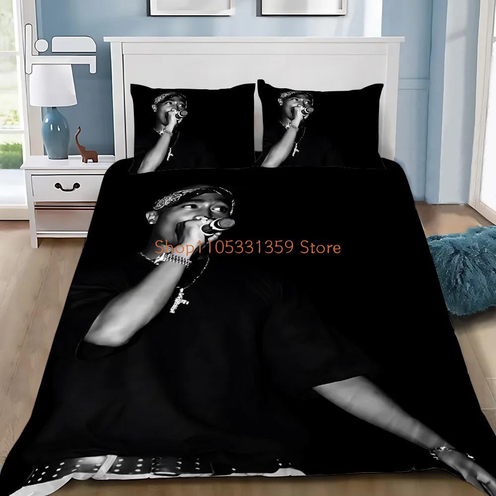 Squisiti Set Lenzuola 3D Tupac Carta da Parati Hip Hop 2Pa C Musica Stampa Digitale Copripiumino Piumone Letto Ragazze Ragazzi Regalo