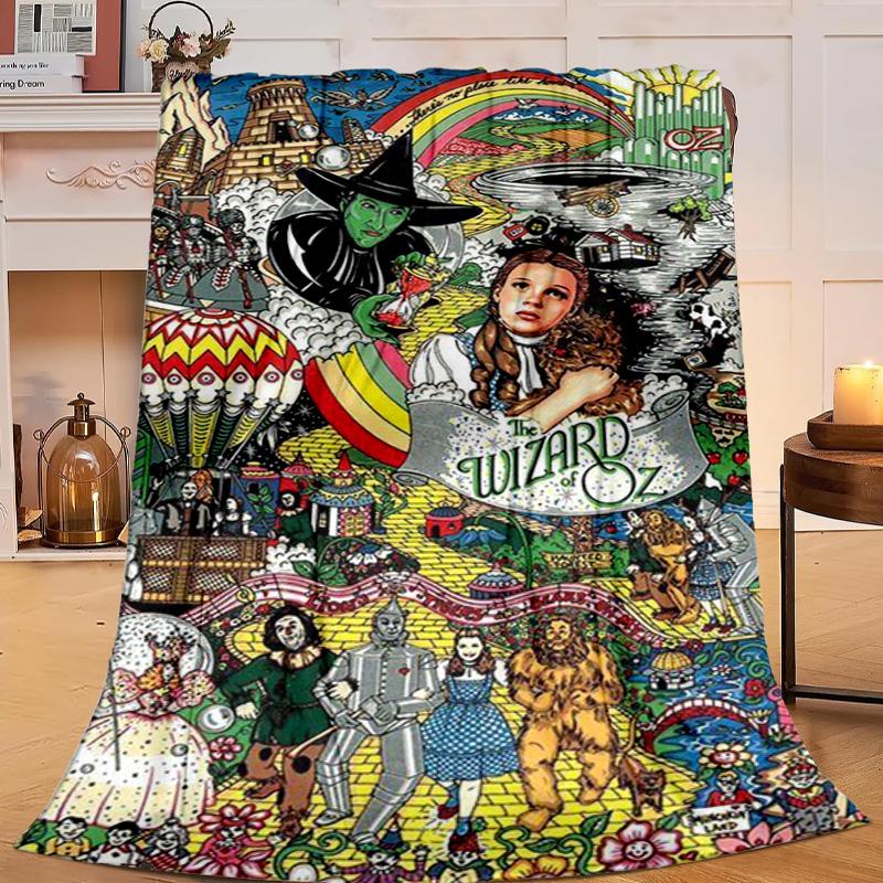 1PC Wonderful Wizard Adventure Flannel Blanket Gift, Suitable for Both Men And Women, Soft Ideal for Beds And Sofa, Birthday Or Christmas Gift