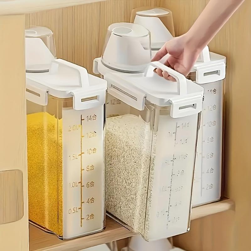 Food Grade Plastic Storage Container for Grains Pasta Sealed Kitchen Canister Beans Rice Organizer
