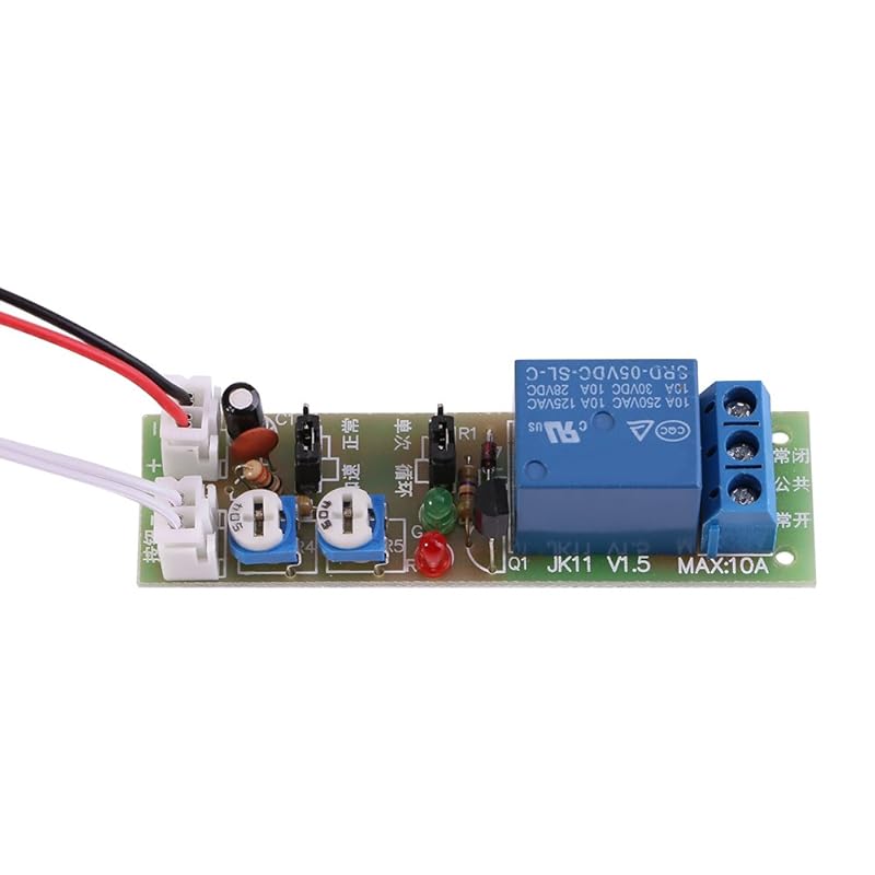 Adjustable Times Switch Module DC 5V/12V/24V Delay On/Off Timer Delay Switch Module 6 Types Optional Time Delay(DC 12V 0-15mins)