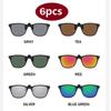 2/6pcs Clip On Sunglasses Men Women Car Driver Goggles UV400 Sun Glasses Anti Glare Vintage Square Glasses Oculos