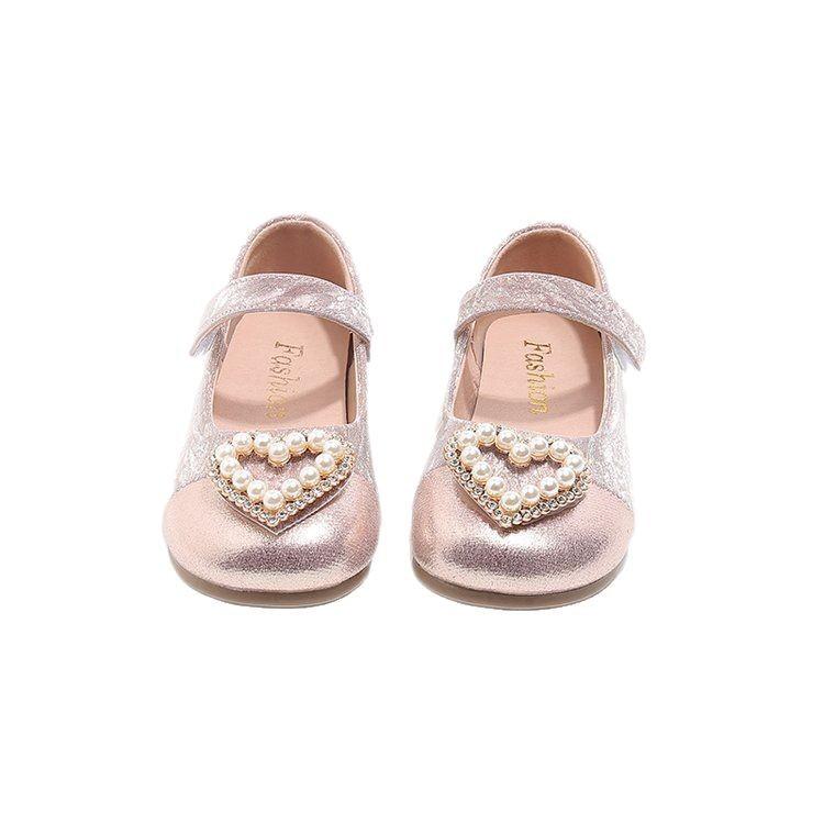 Princess Shoes Girls Small Leather Shoes 2025 Spring New Children's Shoes Fashion Little Girl Shining Crystal Shoes with Dress