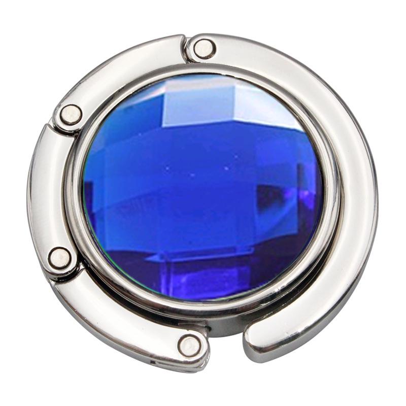 Multifaceted Crystal Round Acrylic Handbag Hook - Folding Table-Edge Hanger, Multi-Color