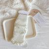 Girls' Angora Red Lace Knit Leg Warmers - Chunky Mid-Calf Socks for Spring, Autumn, and Winter