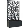 Outdoor Metal Planter, with Back Trellis - Black