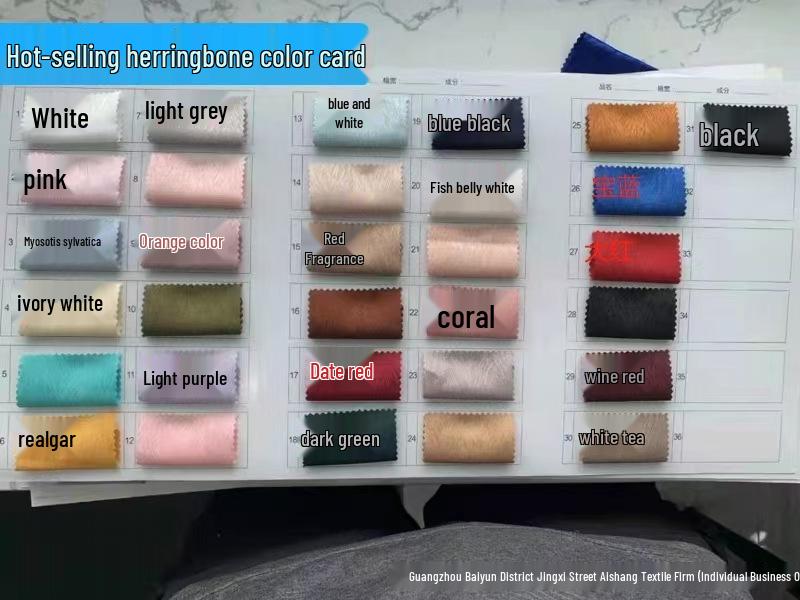 Herringbone Solid Color Twill Jacquard Fabric for Hanfu and Cheongsam Skirts