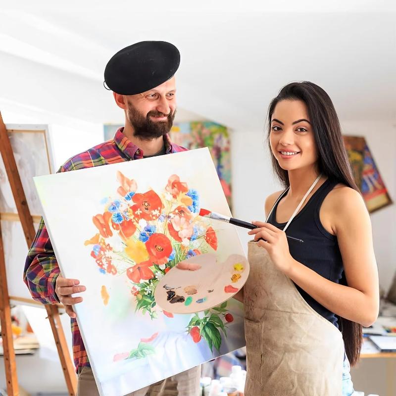 Palette Wooden Paint Palette, 3PCS Painting Palette Paint Tray Palettes for Acrylic Watercolor Oil Paint DIY Art Craft Painting