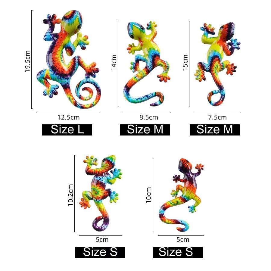 Creative Color House Lizard Statue Figurine Resin Sculpture Cabinet Wall Hang Home Office Bar Store Decoration Ornament Crafts