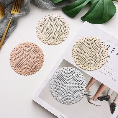 Base de mesa oca de PVC bronzeadora para mesas de centro, utensílios de mesa, almofadas para copos, decoração de Natal, acessórios de cozinha