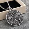 European Retro Stainless Steel Double-Sided Holy Angel Men's Pendant Necklace