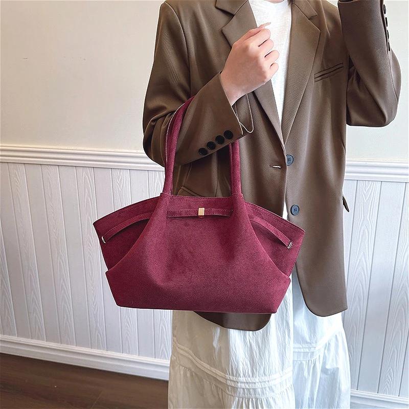 

Fashi Solid Casual Luxury Leather Ladies Tote Bags High Quality Versatile Shoulder Bag for Women Simple Commute Top-Handle Bag 42x22x15cm красный