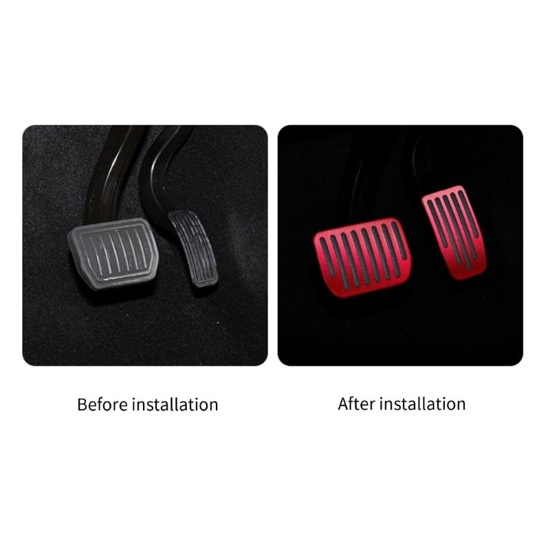 Universal Anti-slip Aluminum Brake Accelerator Clutch Non-Slip Foot Pedal Pad Cover Car Accessory Footrest for  Y