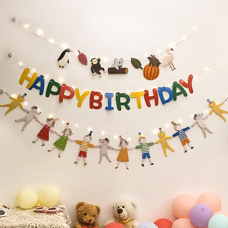 Banner zum ersten Geburtstag des Babys: Kinderwimpelkette für die Kindergarten-Dekoration