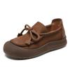 Hot-Selling Women's Vintage Leather Loafers - Soft Sole, Comfortable Round Toe, Slip-On Flats for Autumn (Model 801360)