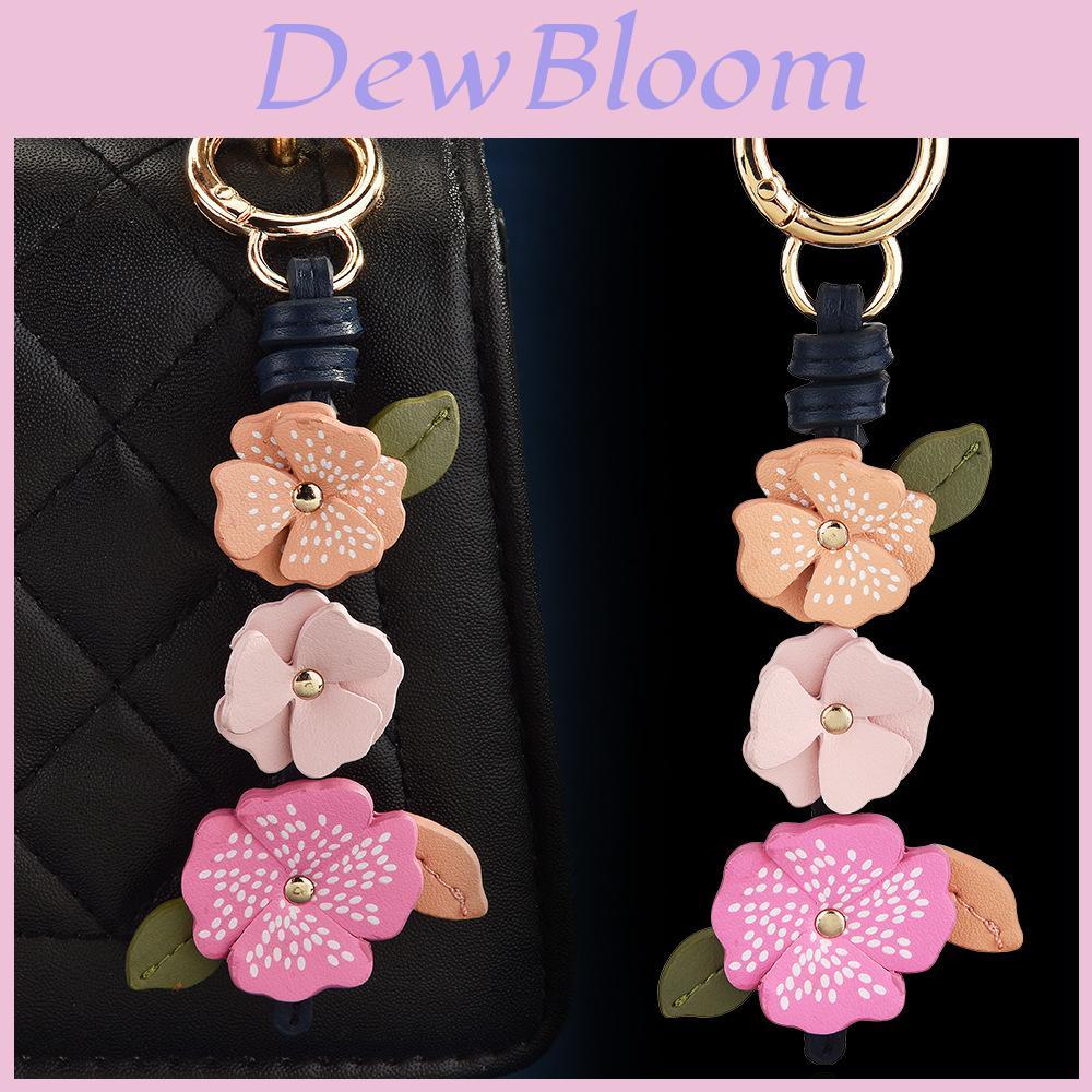 Style Leather Bag Charm With Floral Plant Pattern For Winter Fashion Accessories