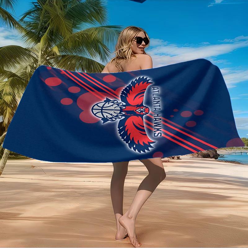 Hawks Basketball Beach Towel Microfiber Beach Towel, Lightweight and Quick-Dry, for Summer Travel, Swimming Pool Fan Birthday Gift