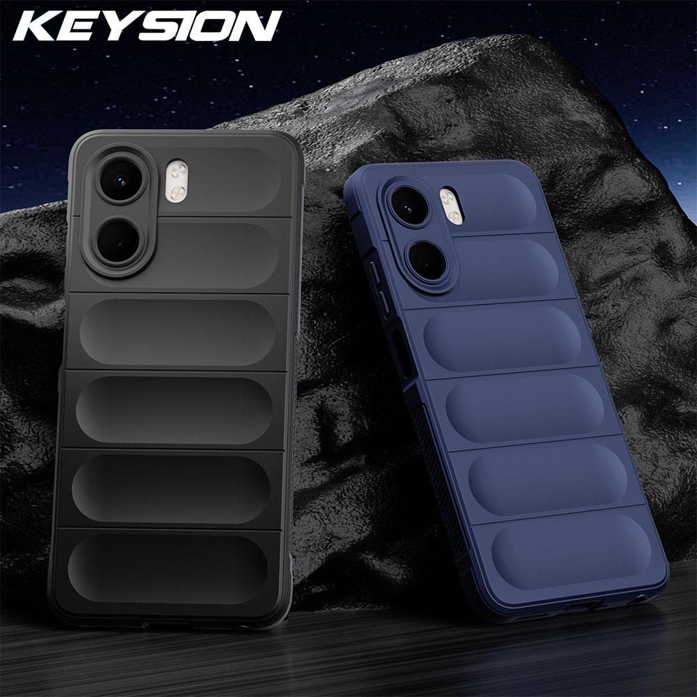 

KEYSION Shockproof Matte Case for OPPO A5X 4G 5G Anti-skid Soft Silicone Phone Back Cover for OPPO A5X for OPPO A5X синій