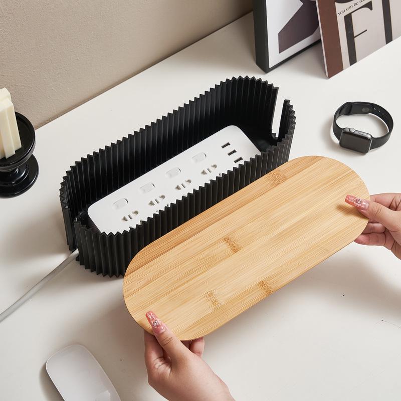 Large Capacity Desktop Cable Organizer Box for Power Cords and Strips