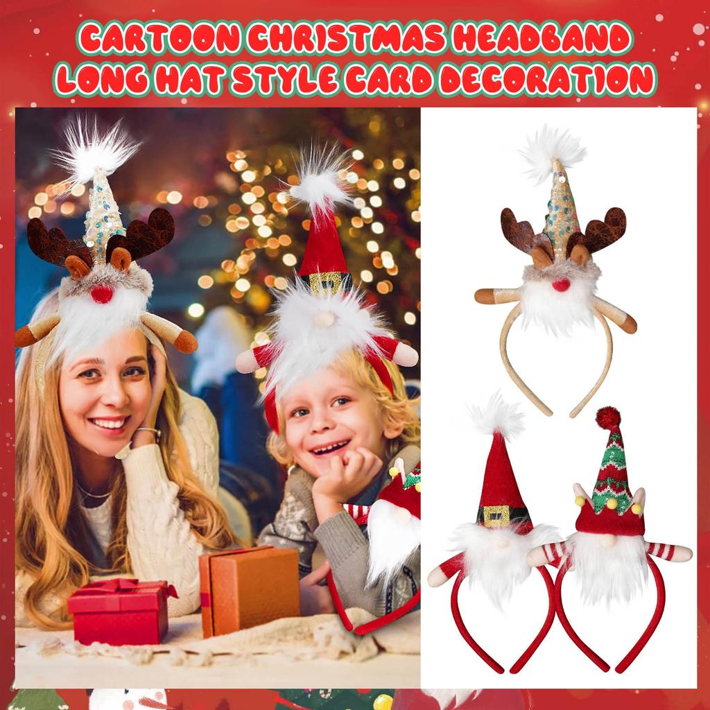 Christmas Hair Bands Long Hat Style Hair Cards Decoration Children Adults Holiday Party Decorations