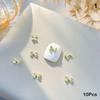 10Pcs 3D Bow Tie Ribbon Shaped Alloy Nail Accessories Gold Multi-Designs Nail Art Jewelry  Decorations Manicure Charm