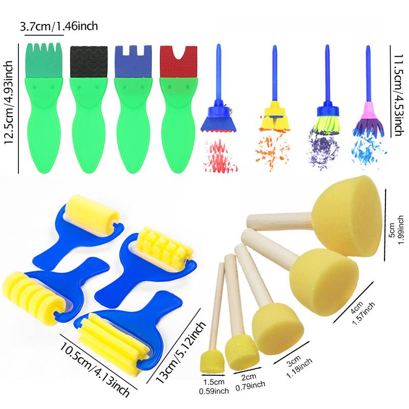Sponge Brush Set Various Shapes Available Painting Tools Mushroom Stick Flower EVA Roller Creative Art Graffiti Drawing Prop ZYF