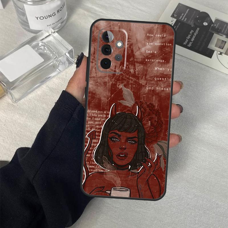 Aesthetic Devil Woman Bad Girl Case For Samsung Galaxy A56 A36 A16 A33 A13 A23 A52 A32 A12 A54 A34 A14 A53 A15 A35 A55 A17