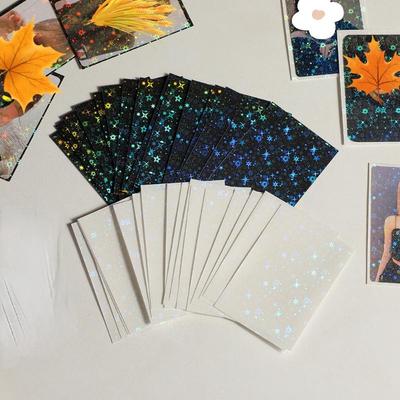 50 Piezas/set Hoja Manga Protectora para Tarjetas Fotográficas Lindas Moda Brillante Kpop Ídolo Soporte para Tarjetas Transparente Impermeable Soporte para Tarjetas